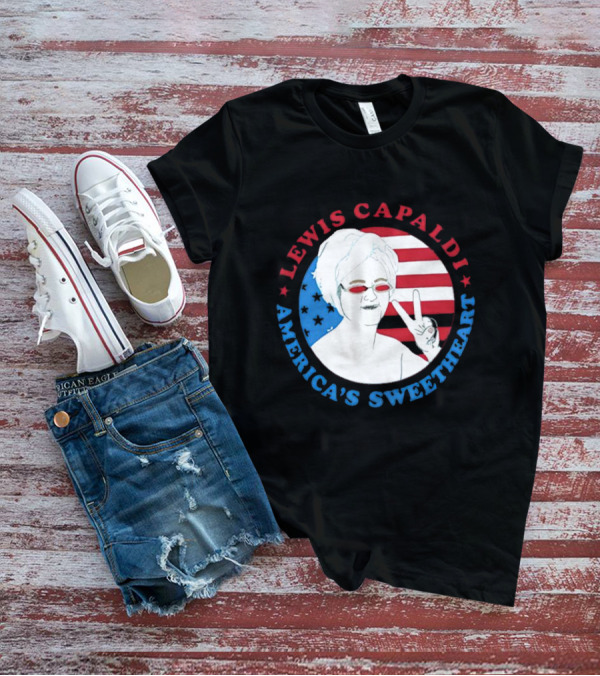 Lewis Capaldi America’s Sweetheart Peace Sign And Flag T-Shirt