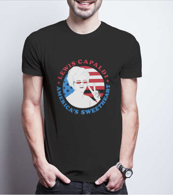 Lewis Capaldi America’s Sweetheart Peace Sign And Flag T-Shirt