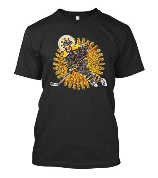 Saint Patrice Bergeron Iconic Hockey Mosaic With Radiant Halo T-Shirt