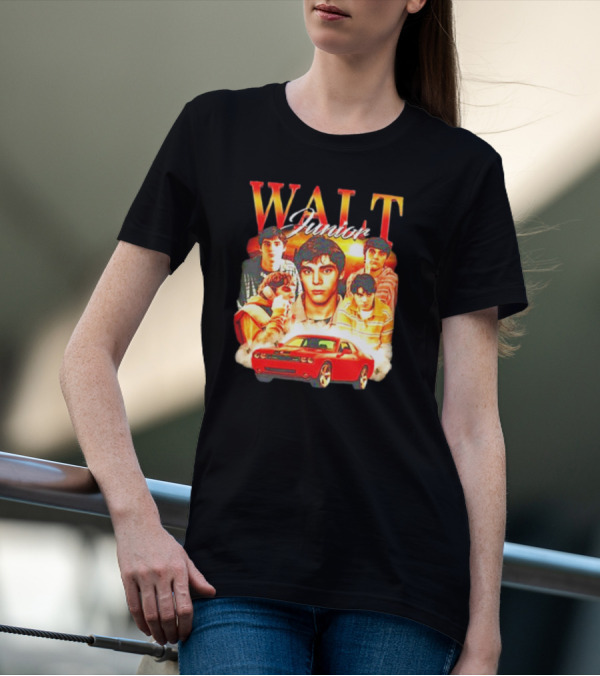 Walt Junior Montage With Red Muscle Car T-Shirt