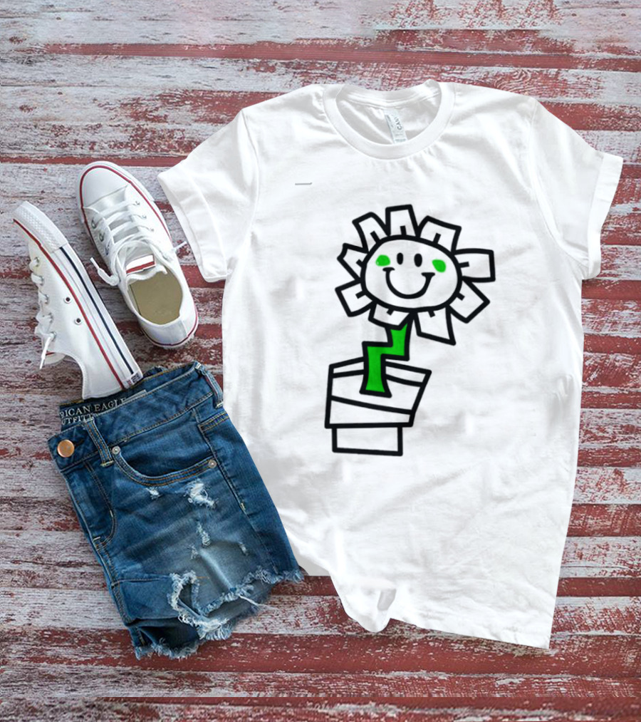 Green Day Kerplunk Smiling Flower With Black And Green T-Shirt