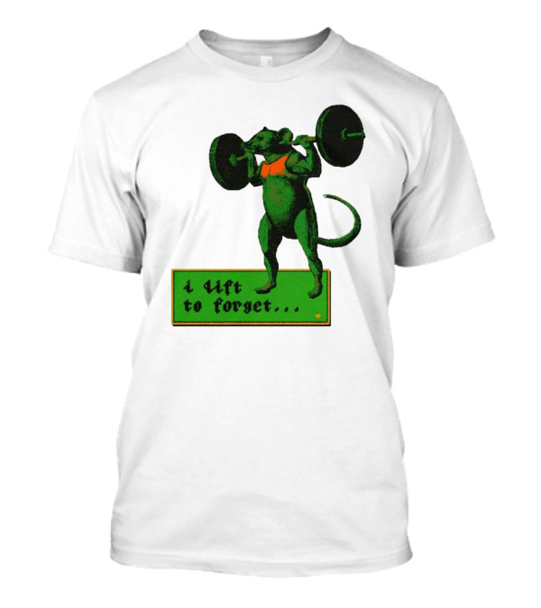 I Lift To Forget Green Rat Weightlifting噜噜 T-Shirt