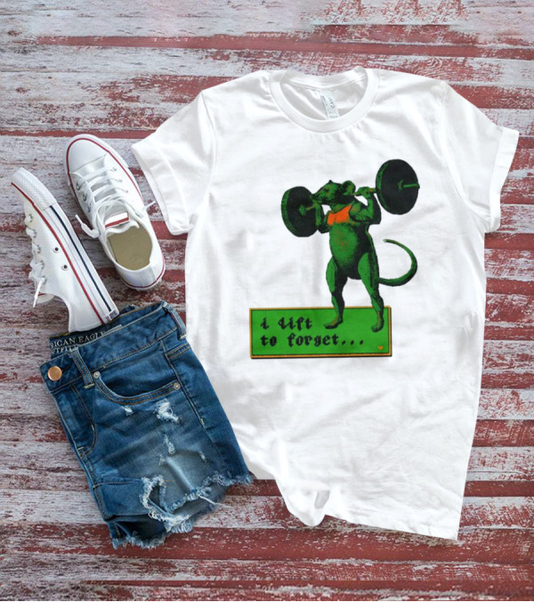 I Lift To Forget Green Rat Weightlifting噜噜 T-Shirt