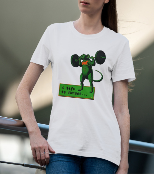 I Lift To Forget Green Rat Weightlifting噜噜 T-Shirt