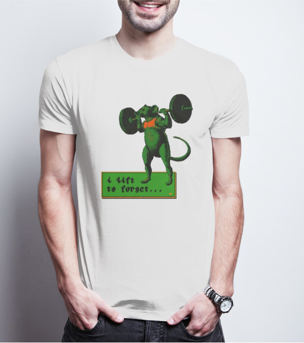 I Lift To Forget Green Rat Weightlifting噜噜 T-Shirt