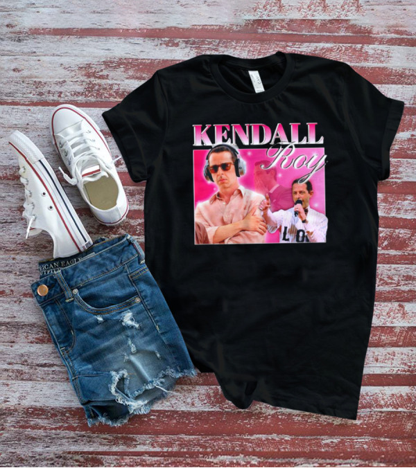 Kendall Roy Vintage Homage Pink Background Music And Microphone T-Shirt