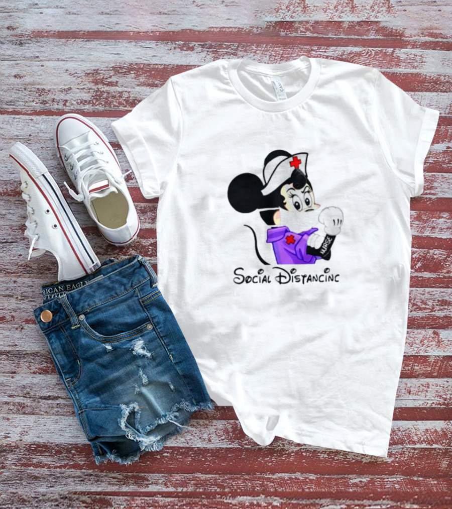 Minnie Mouse Nurse Social Distancing T-Shirt