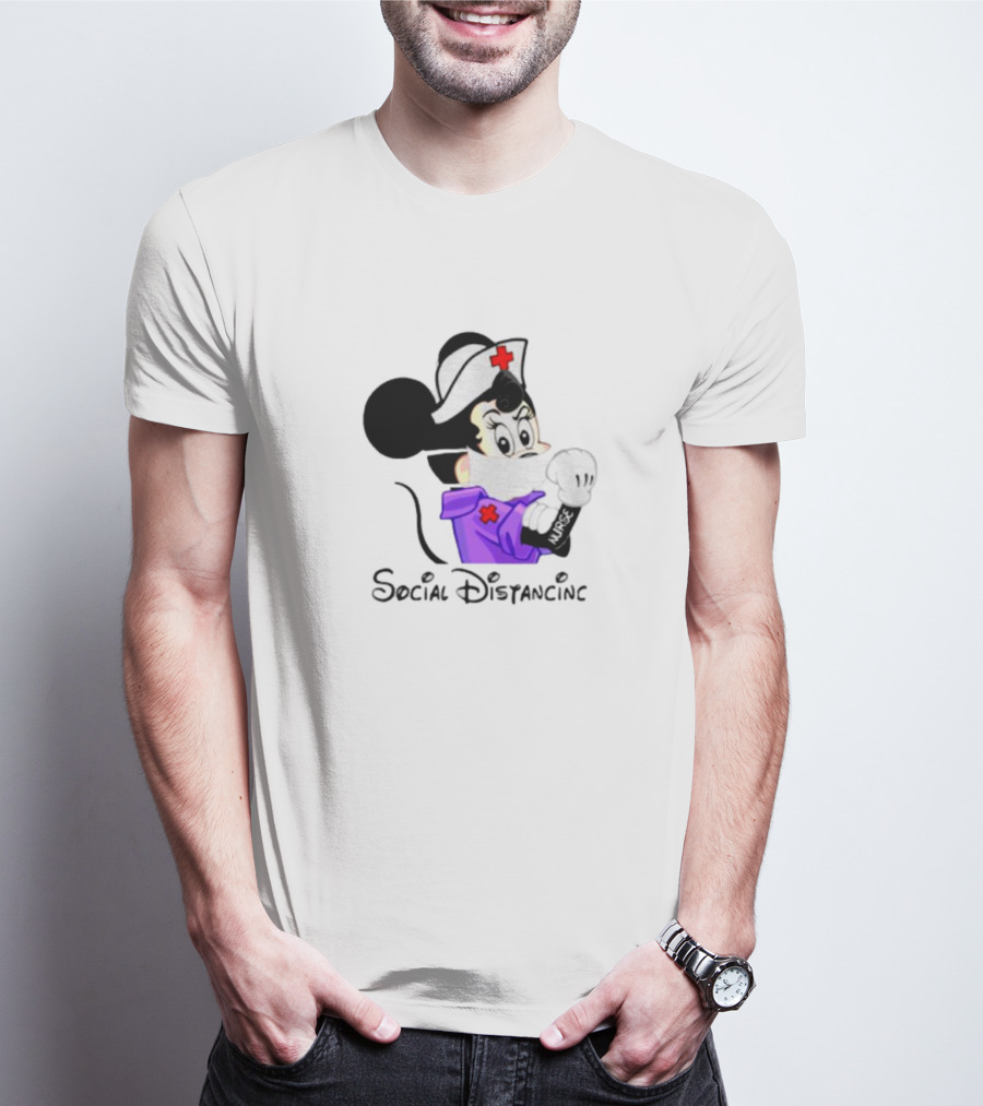 Minnie Mouse Nurse Social Distancing T-Shirt