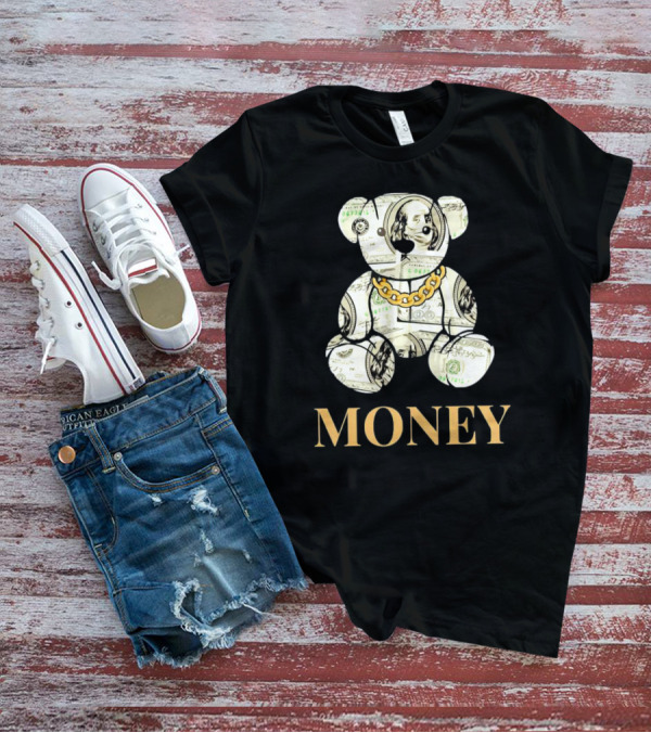 Money Dollar Bear With Gold Chain T-Shirt