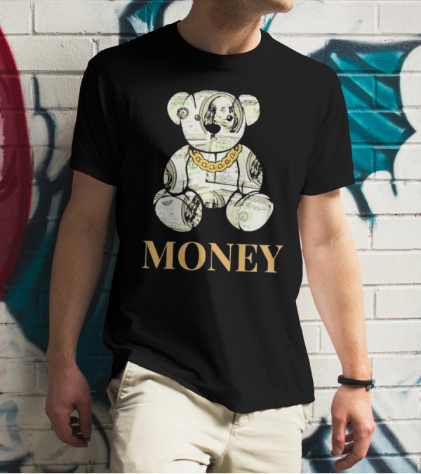 Money Dollar Bear With Gold Chain T-Shirt