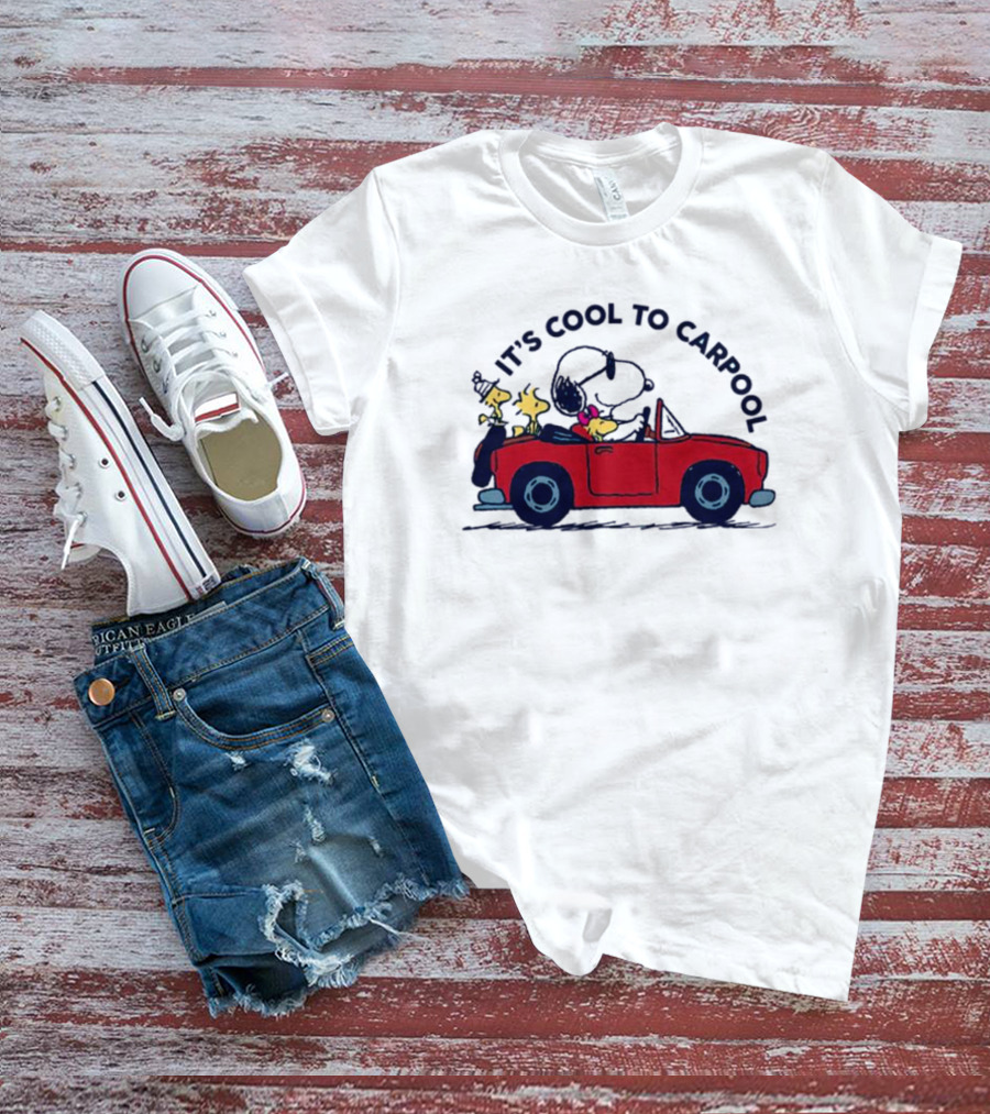 Snoopy And Woodstock Enjoy The Ride It's Cool To Carpool T-Shirt