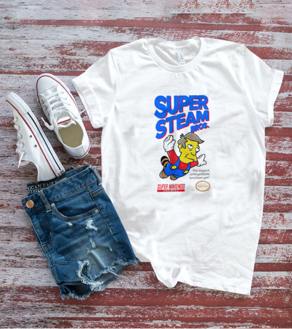 Super Steam Bros Super Nintendo Exercise Lunch Jeff T-Shirt