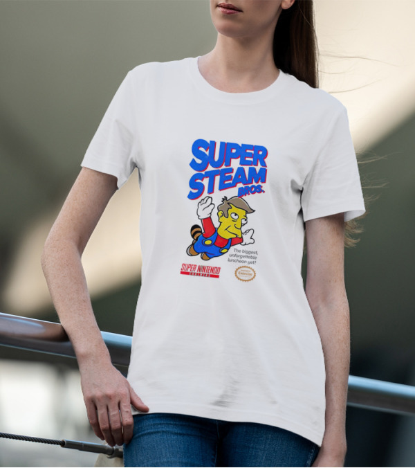 Super Steam Bros Super Nintendo Exercise Lunch Jeff T-Shirt