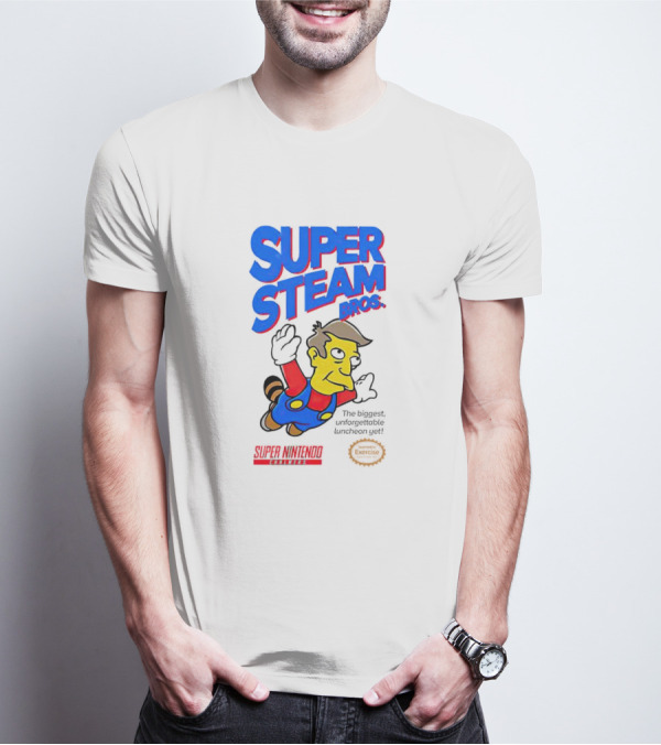 Super Steam Bros Super Nintendo Exercise Lunch Jeff T-Shirt