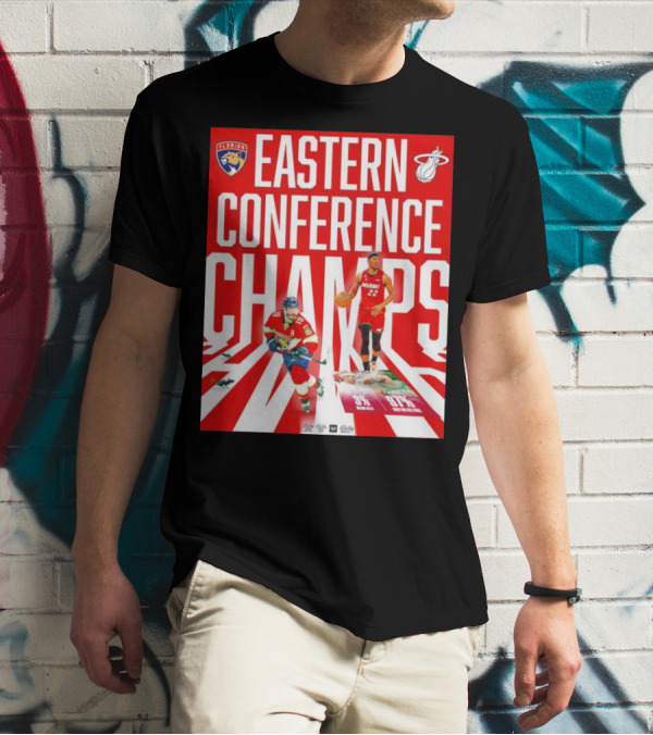 Florida Panthers And Miami Heat Eastern Conference Champs 91 Percent Win Rate T-Shirt
