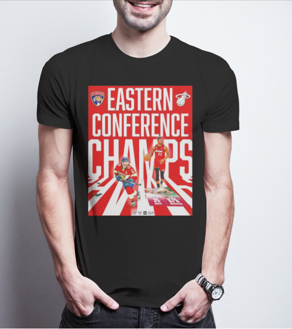 Florida Panthers And Miami Heat Eastern Conference Champs 91 Percent Win Rate T-Shirt