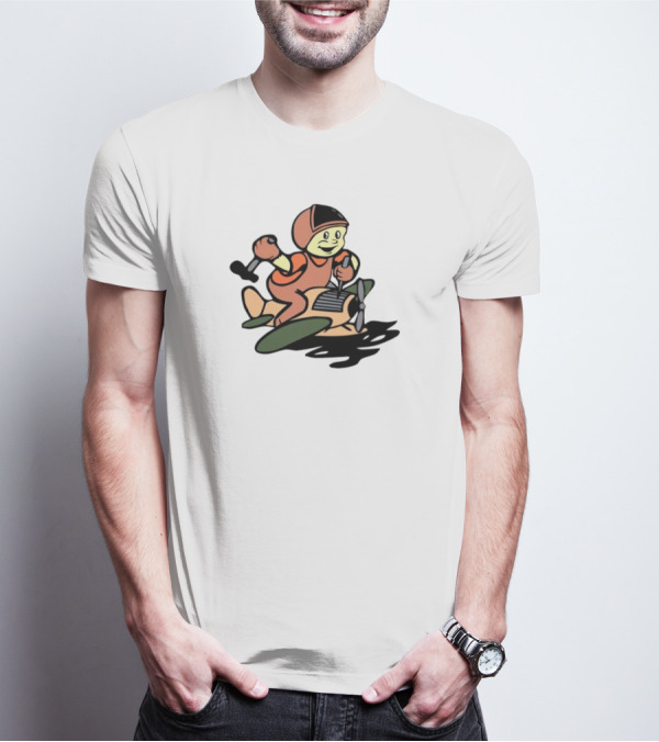 Throw Back Frog Fixonauts Retro Pilot Frog Airplane T-Shirt