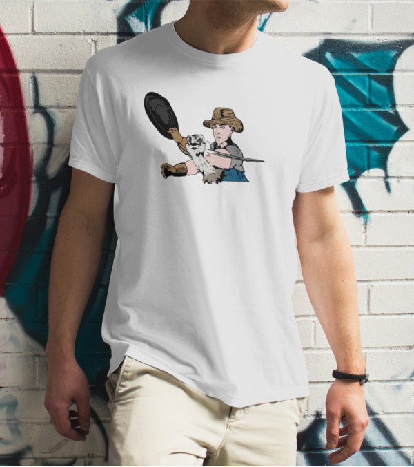 Urban Rescue Ranch Cowboy Kevin Smack With Raccoon Companion T-Shirt