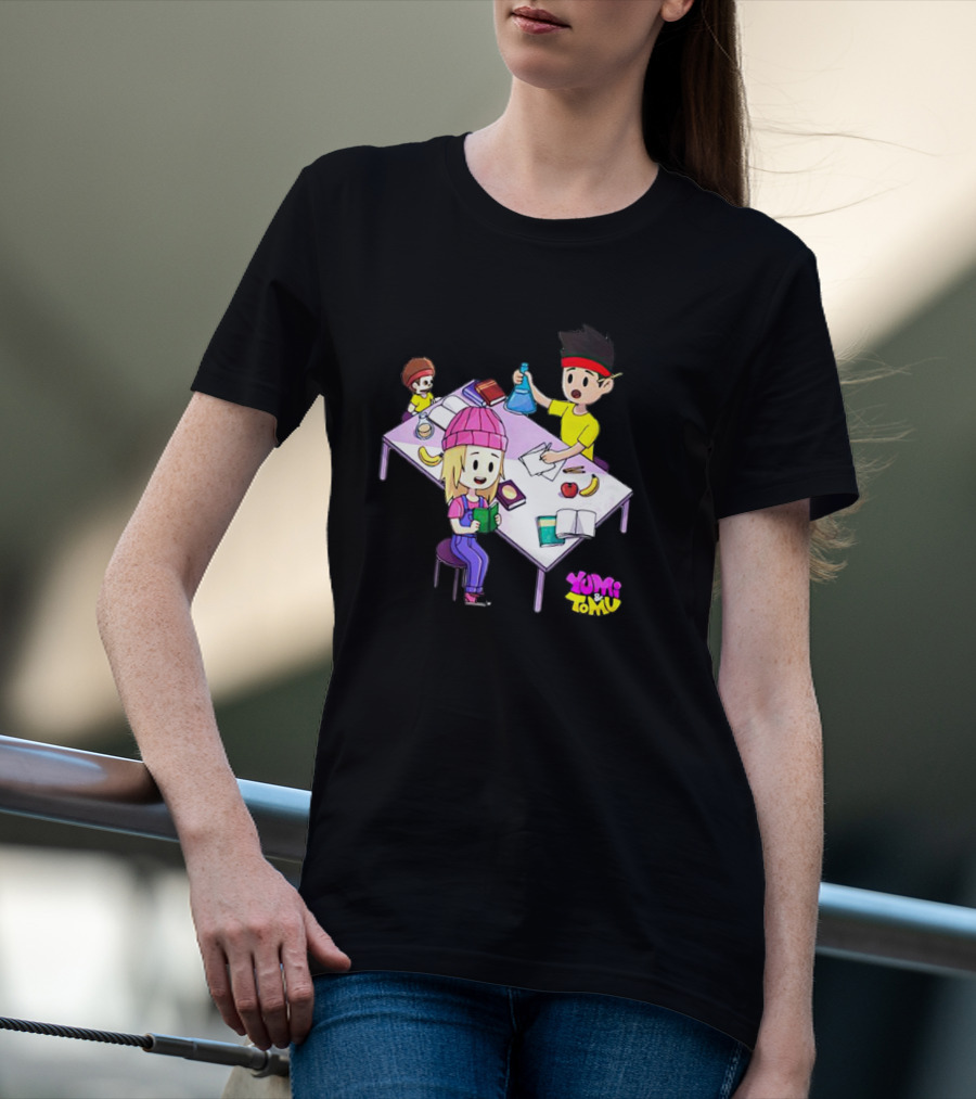 Yumi And Tomu Science And Study Time Cartoon Characters T-Shirt