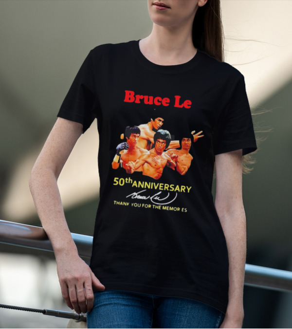 Bruce Lee 50th Anniversary Thank You For The Memories Signature T-Shirt