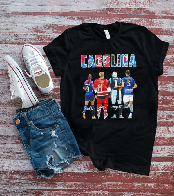 Carolina Football And Soccer Players Kerolin Nicoli J. Staal Bryce Young Nelson Flores Blanco Signatures T-Shirt