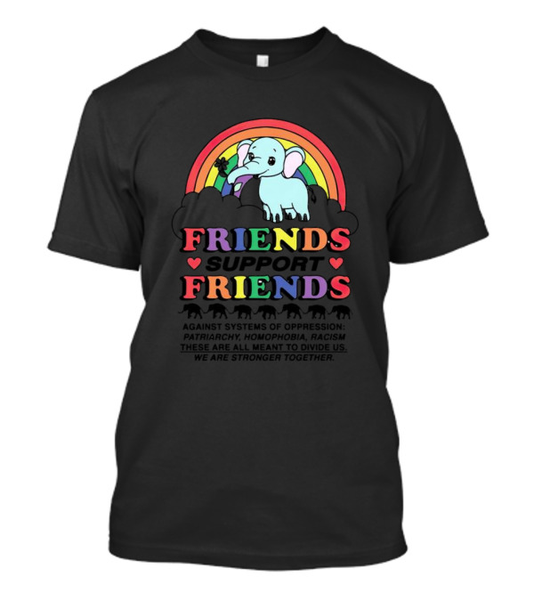 FRIENDS SUPPORT FRIENDS Against Oppression Patriarchy Homophobia Racism We Are Stronger Together T-Shirt