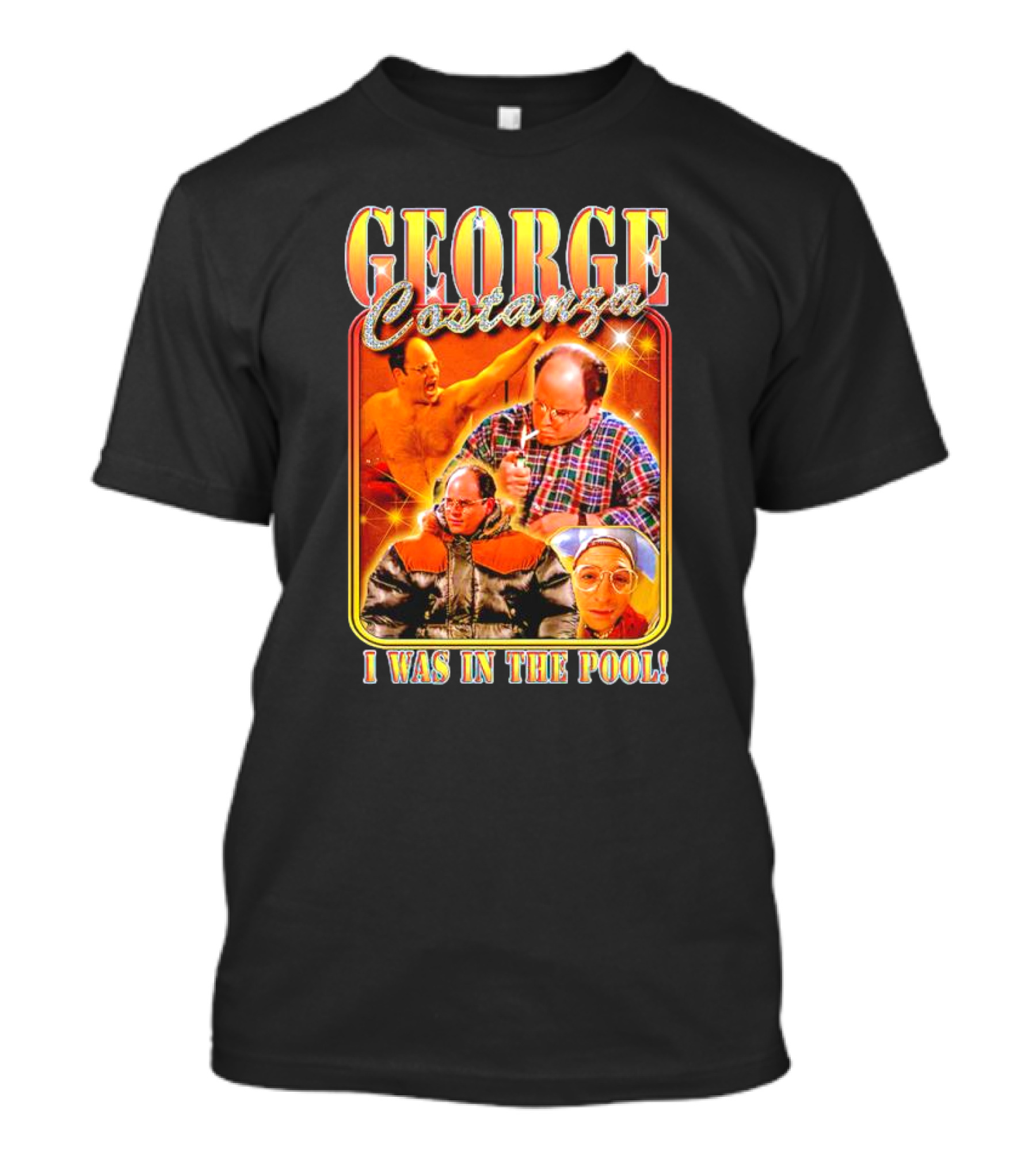George Costanza I Was In The Pool Vintage Humor Collage T-Shirt