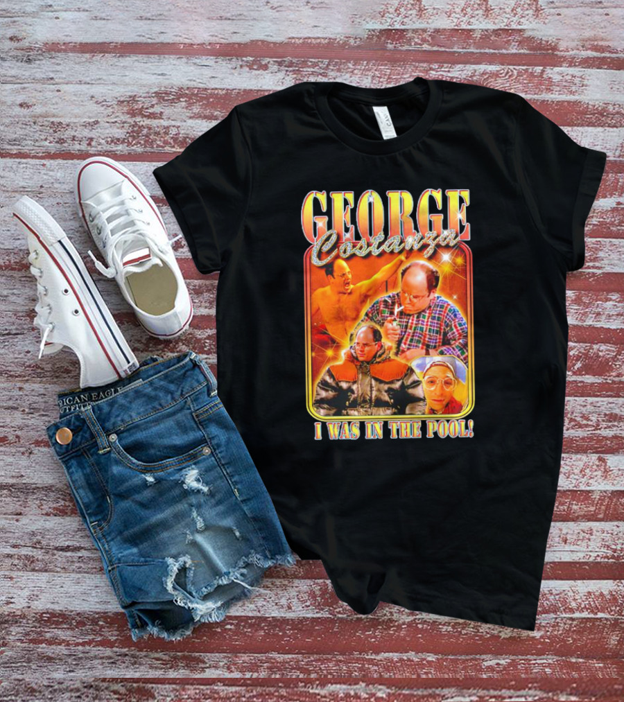 George Costanza I Was In The Pool Vintage Humor Collage T-Shirt
