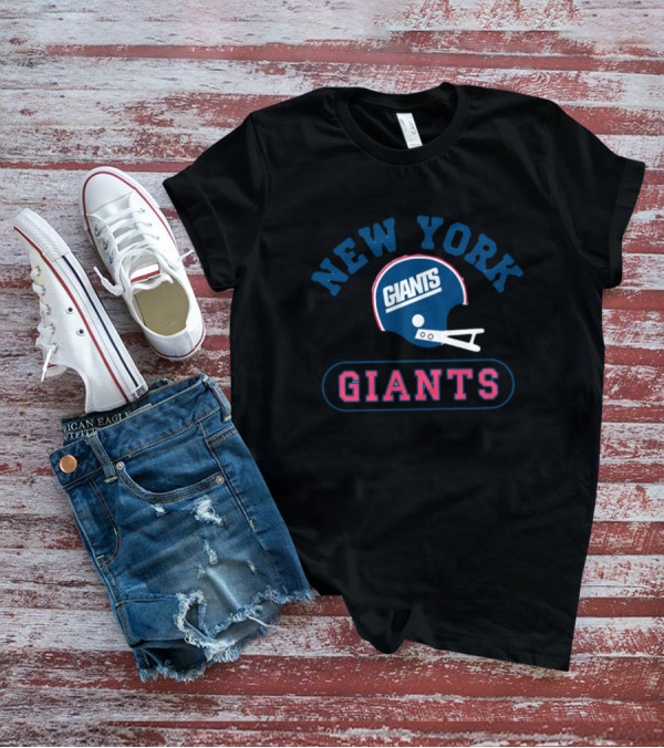 New York Giants Throwback Helmet Giants Homage Tri-Blend T-Shirt