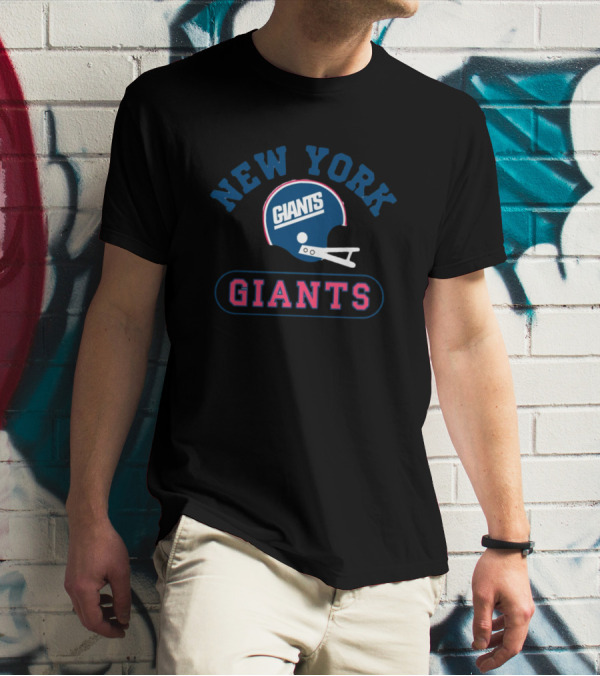 New York Giants Throwback Helmet Giants Homage Tri-Blend T-Shirt