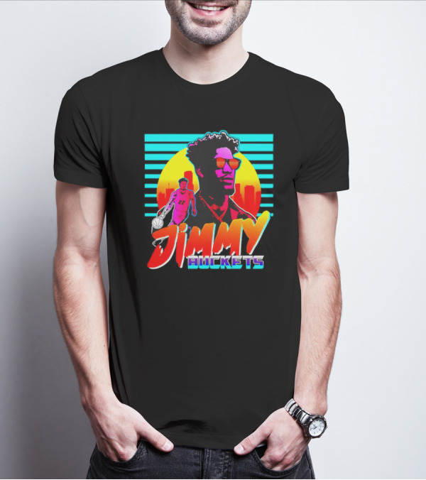 Jimmy Buckets Retro Neon Basketball Player T-Shirt