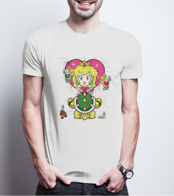 Princess Peach Graffiti Bowser Wall T-Shirt