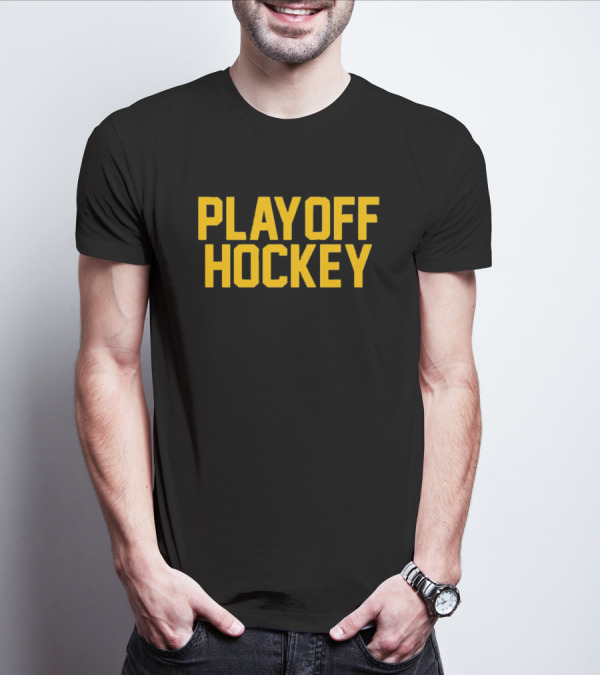 Dave Portnoy Playoff Hockey Black And Gold Text T-Shirt