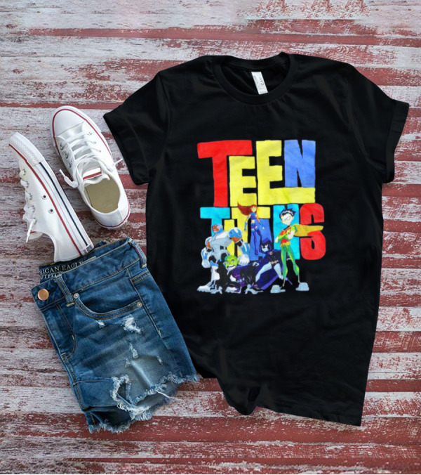 Teen Titans Cartoon Characters Group Pose T-Shirt