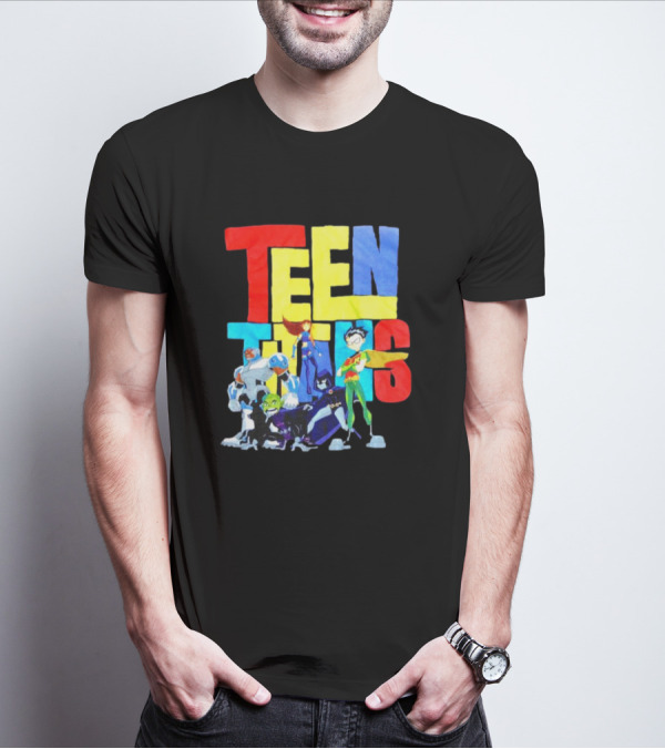 Teen Titans Cartoon Characters Group Pose T-Shirt