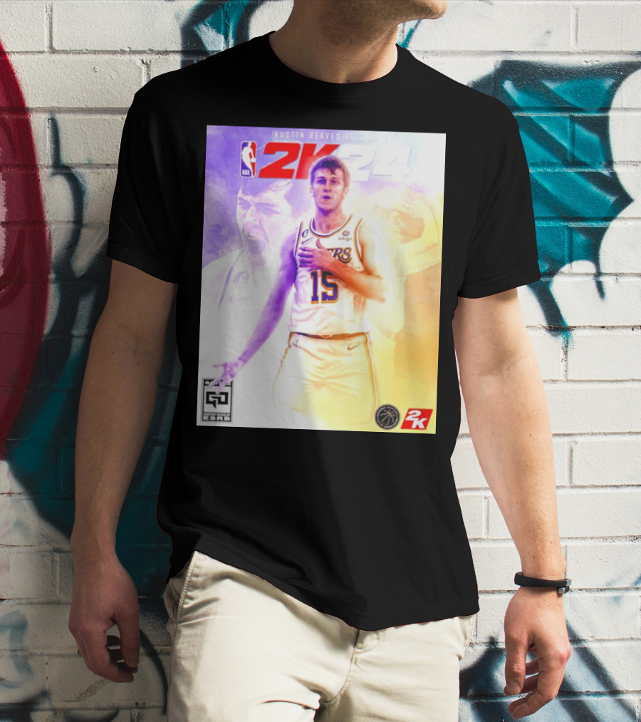 Austin Reaves 2K24 Los Angeles Lakers NBA Basketball Cover Edition T-Shirt