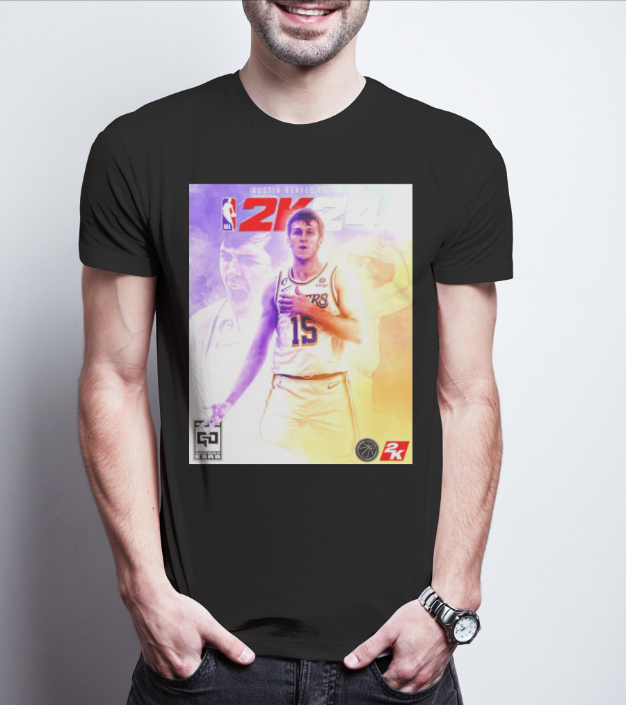 Austin Reaves 2K24 Los Angeles Lakers NBA Basketball Cover Edition T-Shirt