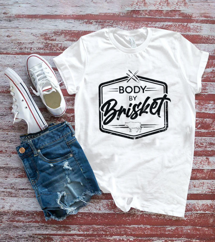 Body By Brisket Meat Lovers Cow And Crossed Fork T-Shirt