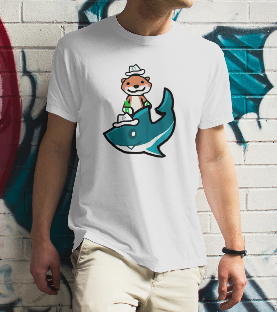 Dallas Stars San Jose Sharks Otter On Shark T-Shirt