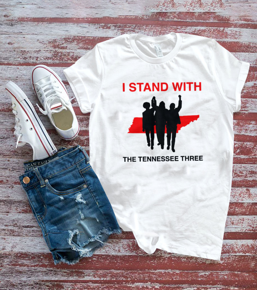I Stand With The Tennessee Three Red Silhouette Map T-Shirt