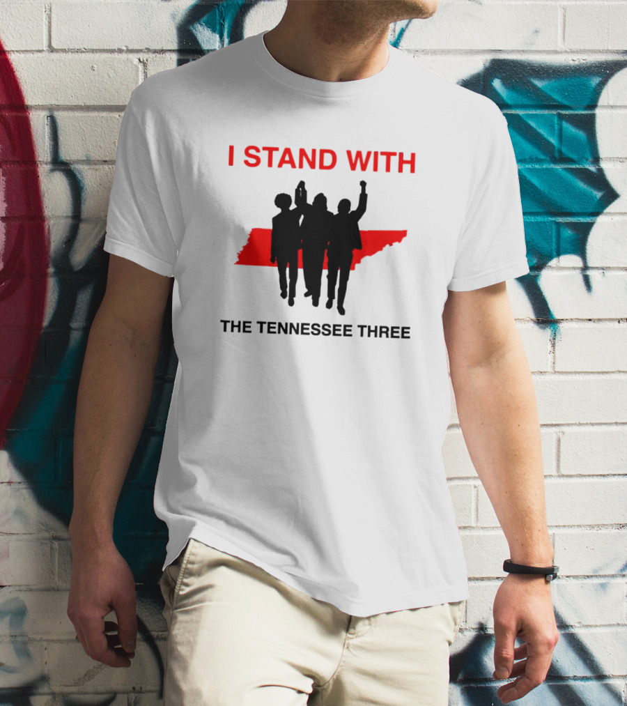 I Stand With The Tennessee Three Red Silhouette Map T-Shirt