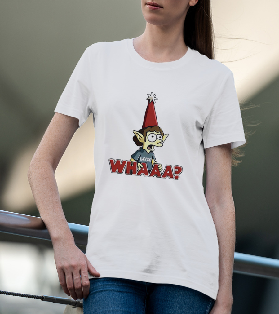 Shocko Whaaa Elf Character With Red Hat And Surprised Expression T-Shirt