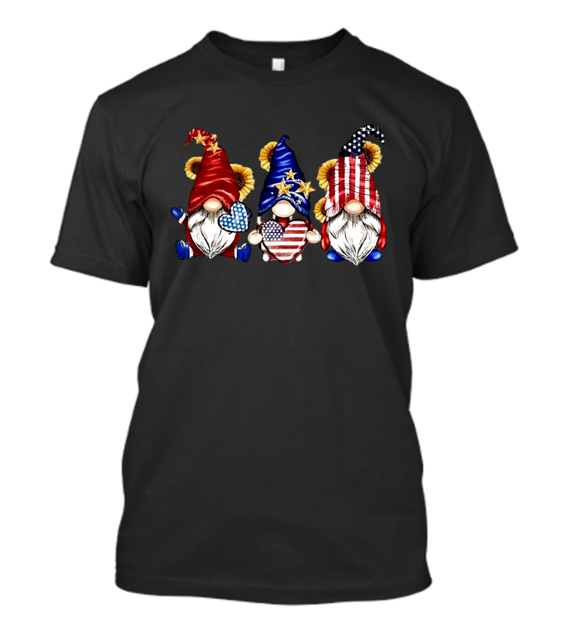 Star Stripe Gnomes USA Flag 4th Of July Celebration Icons T-Shirt
