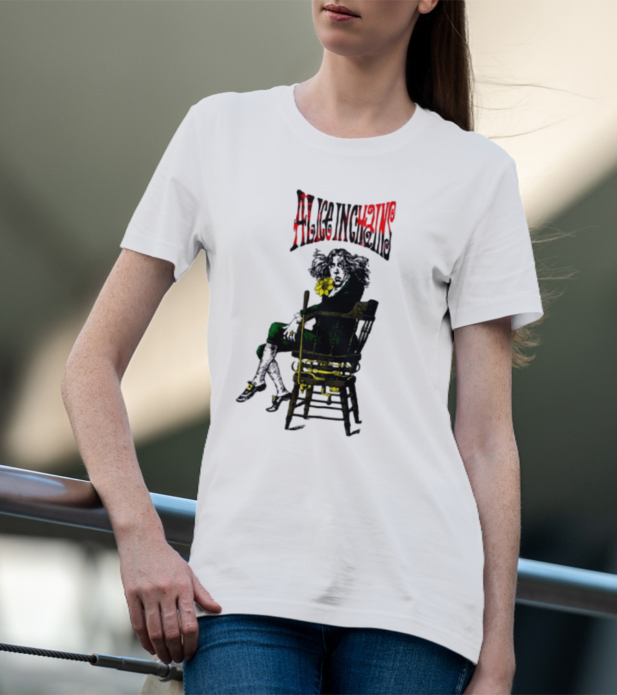 Alice In Chains Angry Chair Artwork With Striking Figure On Dark Background 1992 T-Shirt