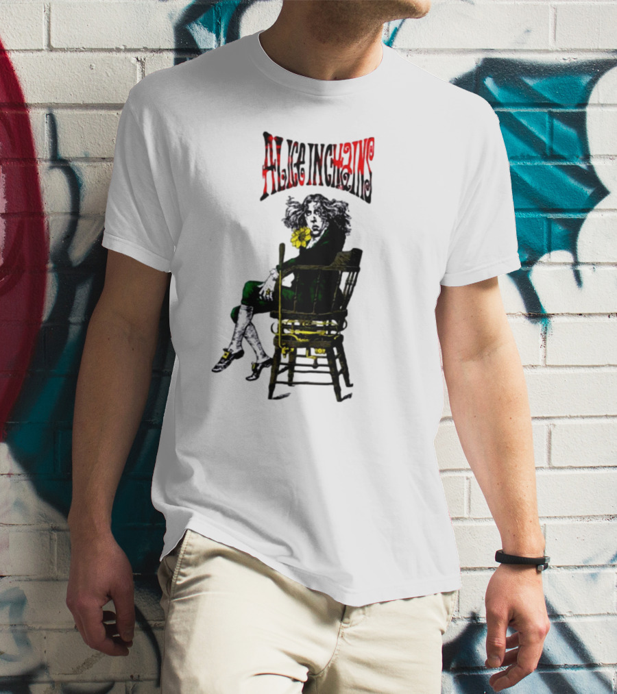 Alice In Chains Angry Chair Artwork With Striking Figure On Dark Background 1992 T-Shirt