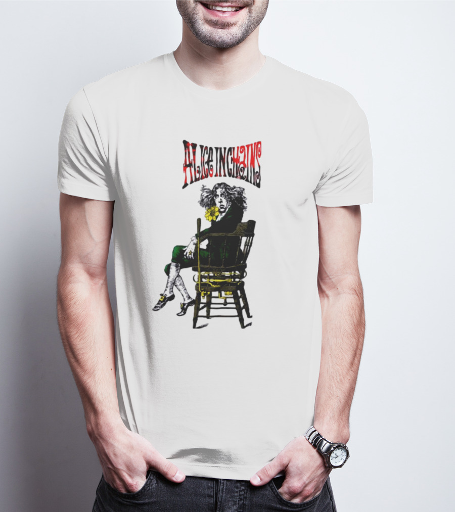 Alice In Chains Angry Chair Artwork With Striking Figure On Dark Background 1992 T-Shirt