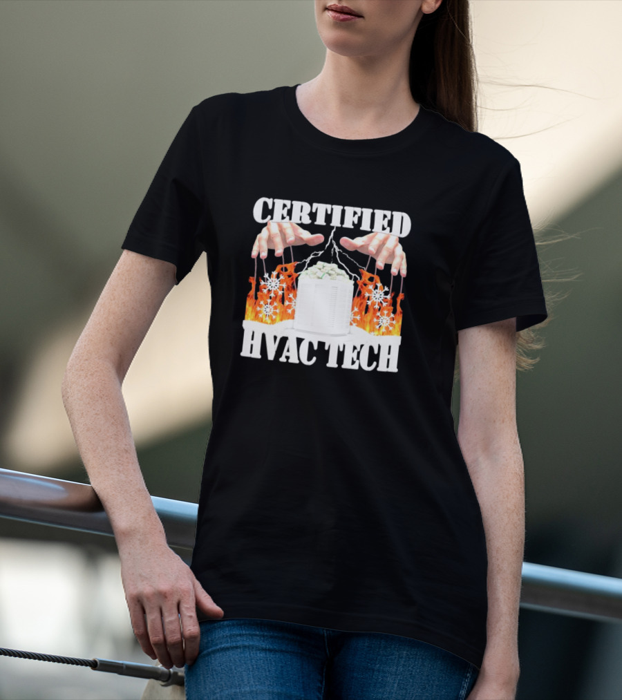 Certified HVAC Tech Master Of Elements Fire And Ice T-Shirt