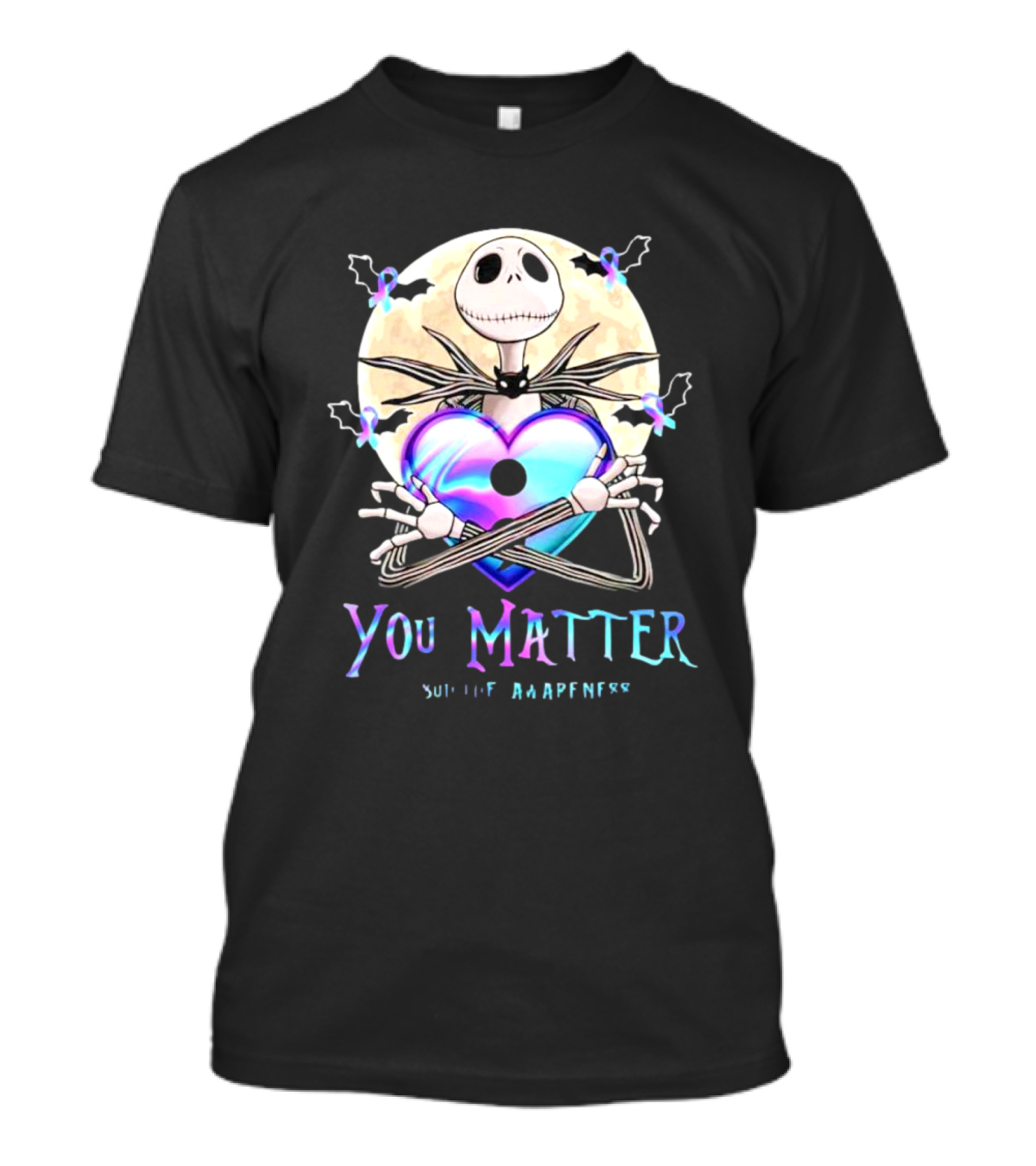 Jack Skellington Heart You Matter Suicide Awareness Prevention T-Shirt