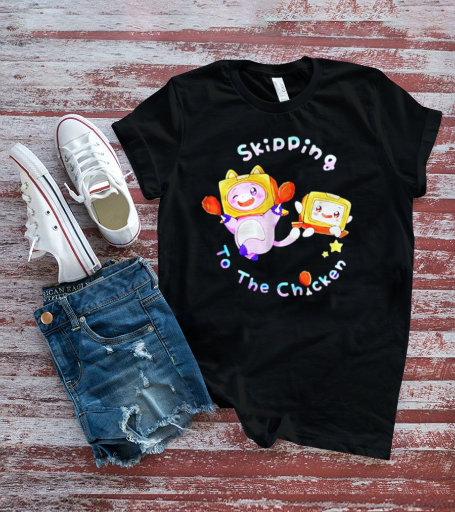 Skipping To The Chicken Lankybox Boxy And Foxy Playful Adventure T-Shirt