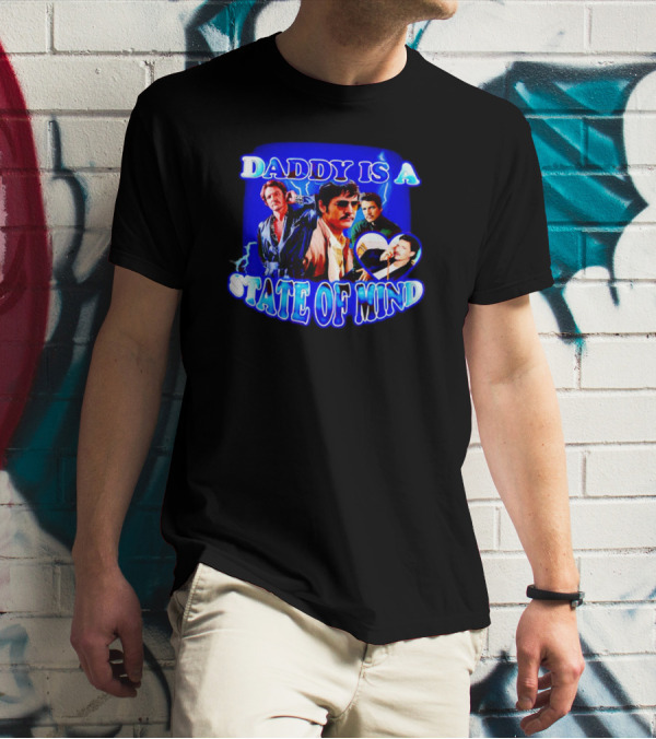 Daddy Is A State Of Mind - Pedro Pascal Collage Blue Neon T-Shirt